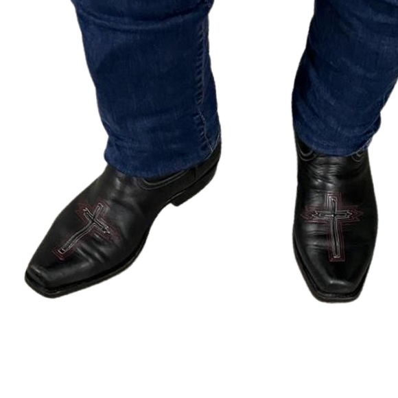 COWBOY BOOTS LEATHER HAND MADE CLASSIC MEN WESTERN - Picture 3 of 4